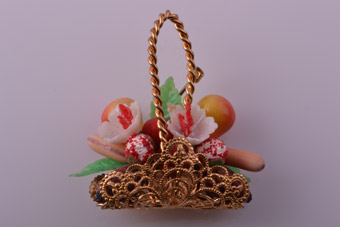 Gilt 1950's Vintage Fruit Brooch