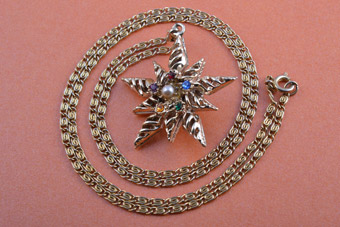 Vintage Pendant With Diamanté And Faux Pearl