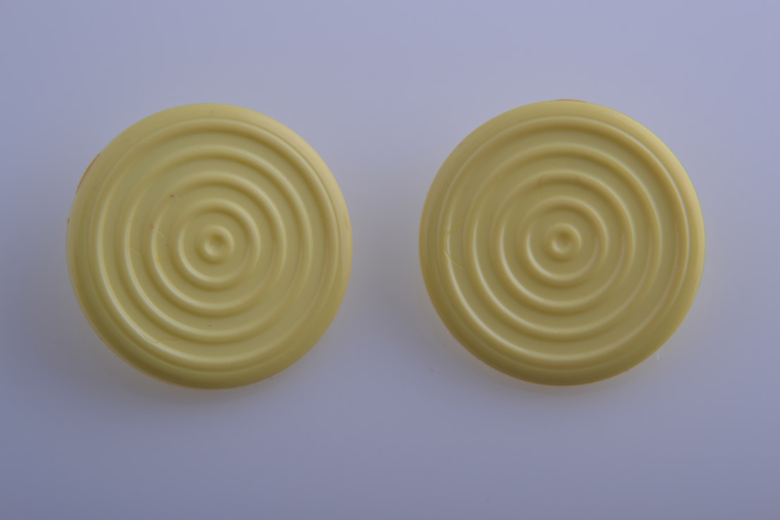Plastic 1950's Butter Yellow Stud Earrings