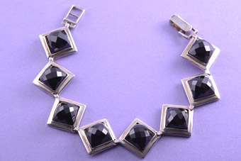 Silver Modern Bracelet With Onyx