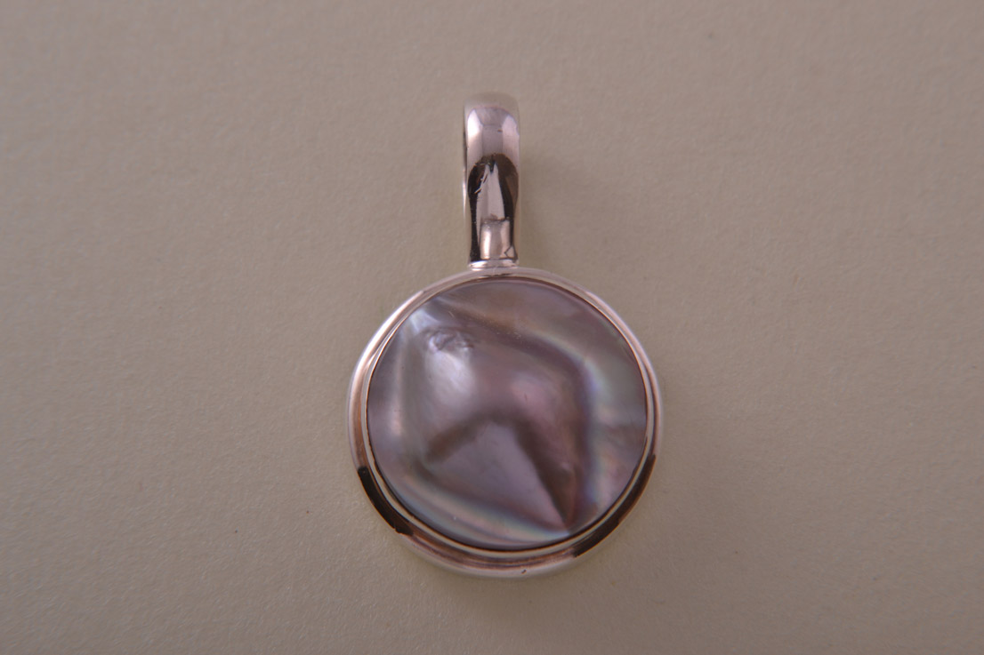 Silver And Mother-Of-Pearl Modern Pendant