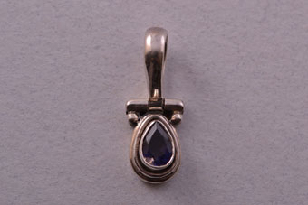 Silver Modern Pendant With Iolite