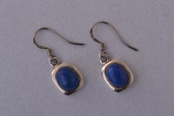 Silver Modern Earrings With Lapis Lazuli