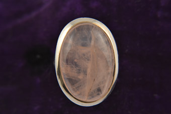 Silver Modern Ring With Rose Quartz