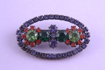 Modern Brooch With Coloured Paste
