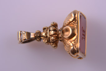 Gold Cased Carnelian Fob