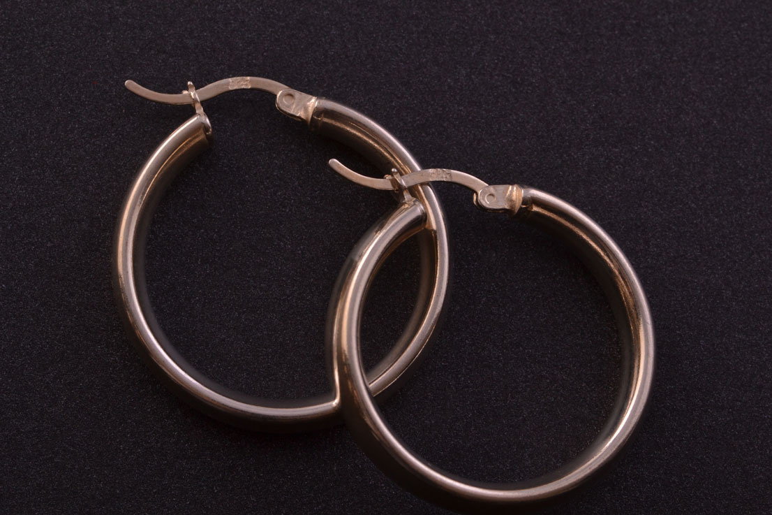 Modern Silver Hoop Stud Earrings