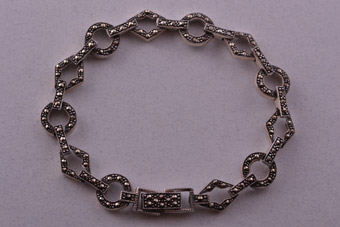 Silver Modern Bracelet With Marcasite