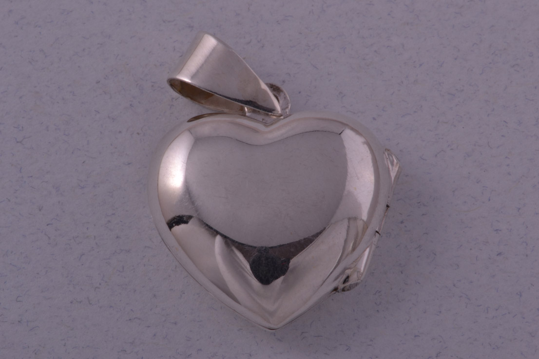 Silver Modern Heart Locket