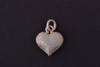 Silver Modern Puffy Heart Charm