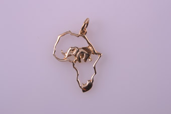 Gold Map Charm