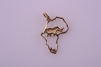 Gold Map Charm