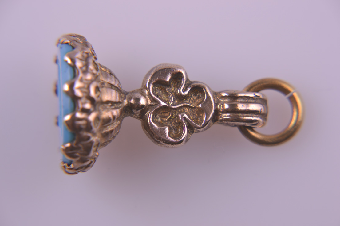Victorian Fob With Blue Stone And Initials